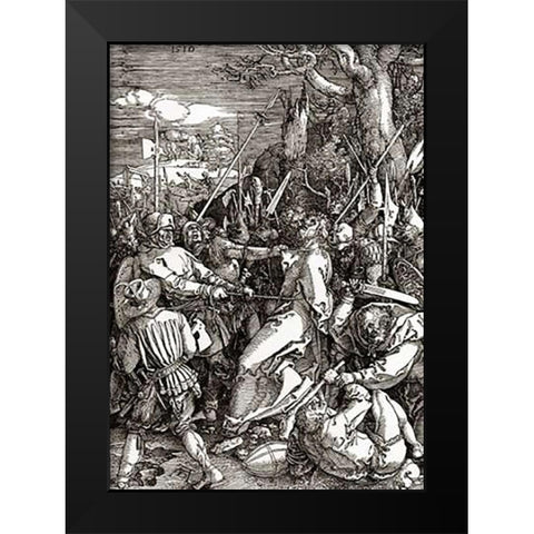 The Great Passion 10 Black Modern Wood Framed Art Print by Durer, Albrecht