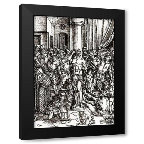 The Great Passion 2 Black Modern Wood Framed Art Print by Durer, Albrecht