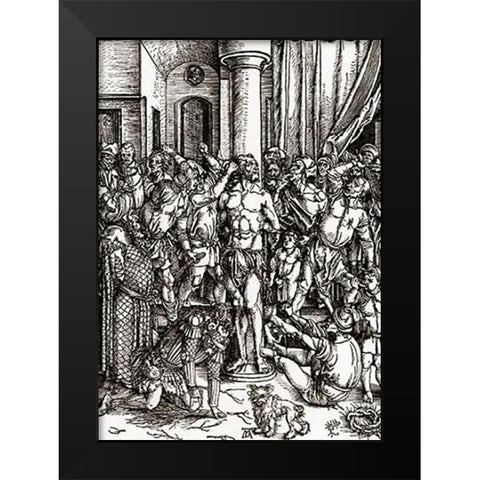 The Great Passion 2 Black Modern Wood Framed Art Print by Durer, Albrecht
