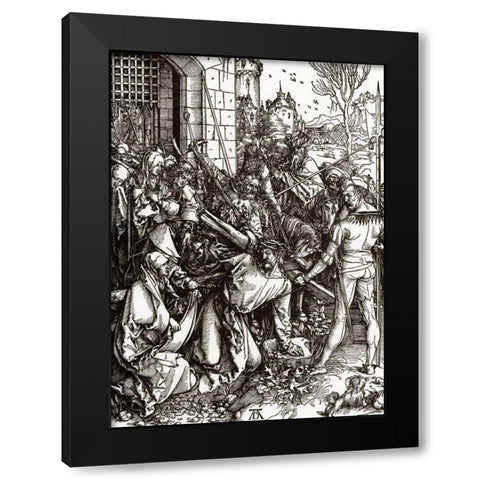 The Great Passion 4 Black Modern Wood Framed Art Print with Double Matting by Durer, Albrecht