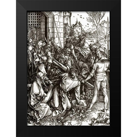 The Great Passion 4 Black Modern Wood Framed Art Print by Durer, Albrecht