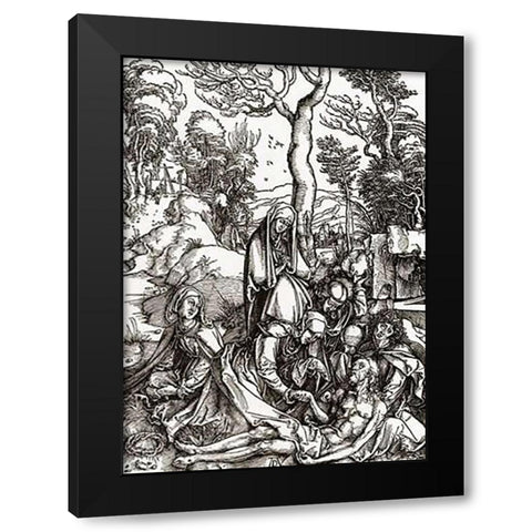 The Great Passion 6 Black Modern Wood Framed Art Print by Durer, Albrecht