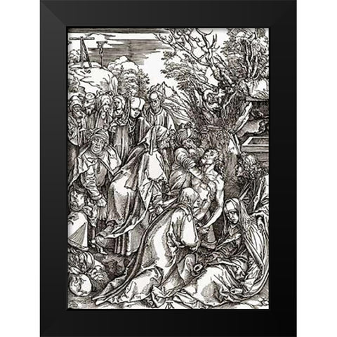 The Great Passion 7 Black Modern Wood Framed Art Print by Durer, Albrecht