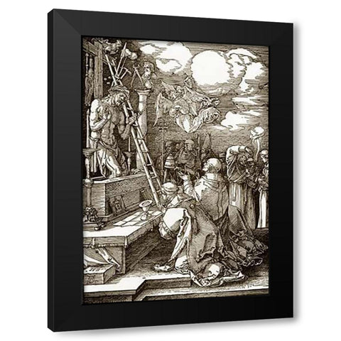 The Mass Of St Gregory Black Modern Wood Framed Art Print by Durer, Albrecht
