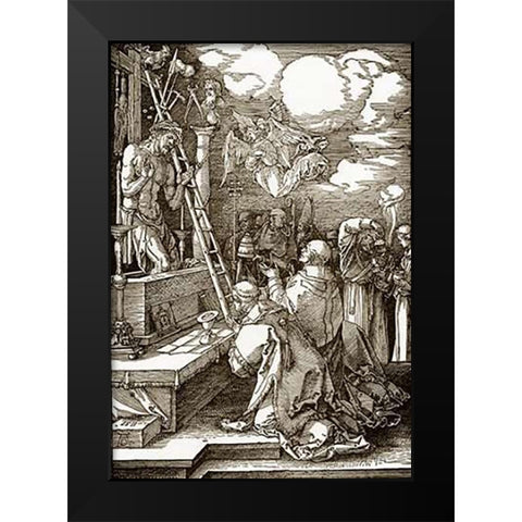 The Mass Of St Gregory Black Modern Wood Framed Art Print by Durer, Albrecht