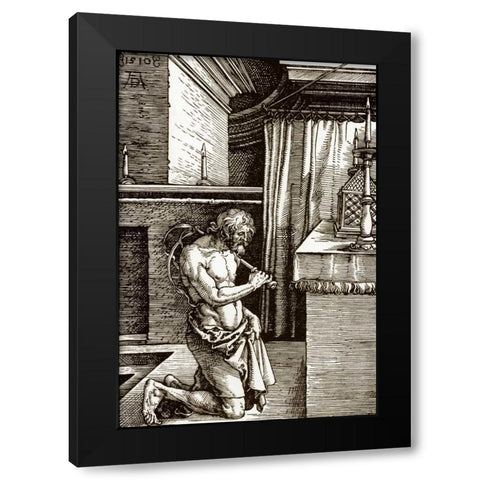 The Penitent Black Modern Wood Framed Art Print by Durer, Albrecht