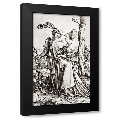 The Promenade Black Modern Wood Framed Art Print by Durer, Albrecht