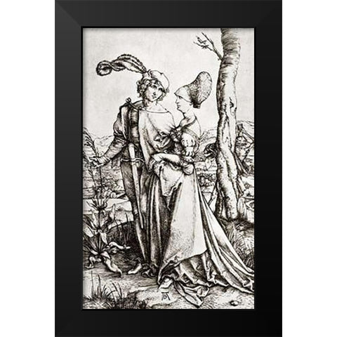 The Promenade Black Modern Wood Framed Art Print by Durer, Albrecht