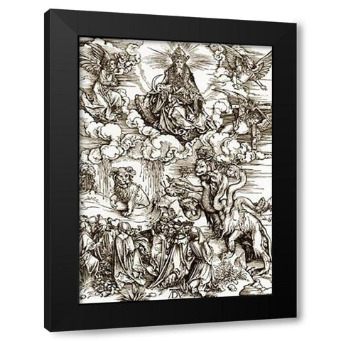The Revelation Of St John 12 Black Modern Wood Framed Art Print with Double Matting by Durer, Albrecht