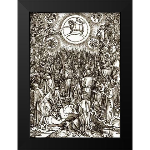The Revelation Of St John 13 Black Modern Wood Framed Art Print by Durer, Albrecht