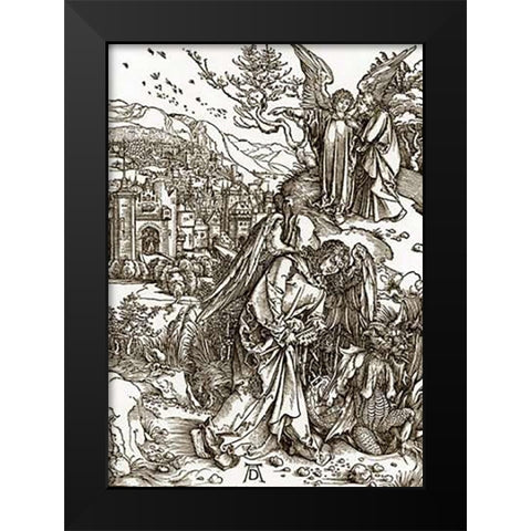 The Revelation Of St John 15 Black Modern Wood Framed Art Print by Durer, Albrecht
