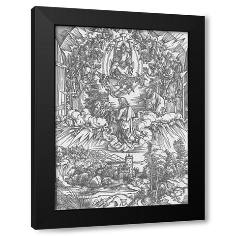 The Revelation Of St John 3 Black Modern Wood Framed Art Print by Durer, Albrecht