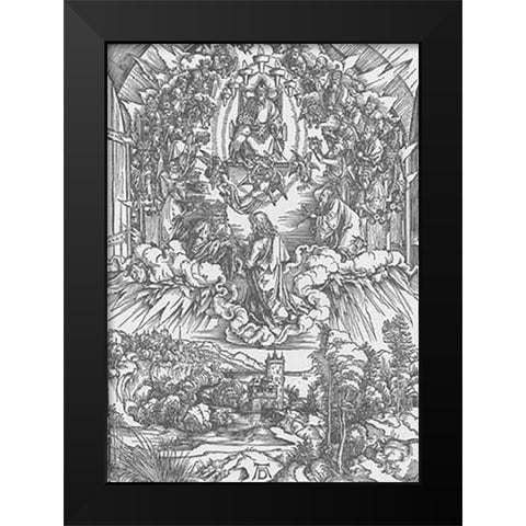 The Revelation Of St John 3 Black Modern Wood Framed Art Print by Durer, Albrecht