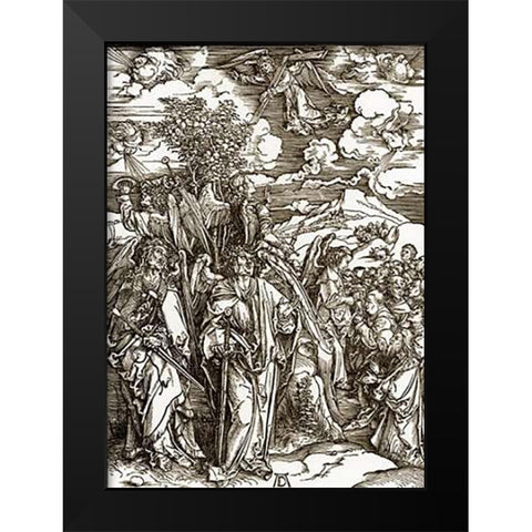 The Revelation Of St John 6 Black Modern Wood Framed Art Print by Durer, Albrecht