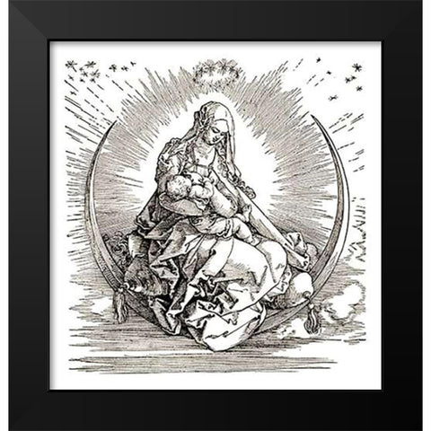The Virgin In Glory Black Modern Wood Framed Art Print by Durer, Albrecht