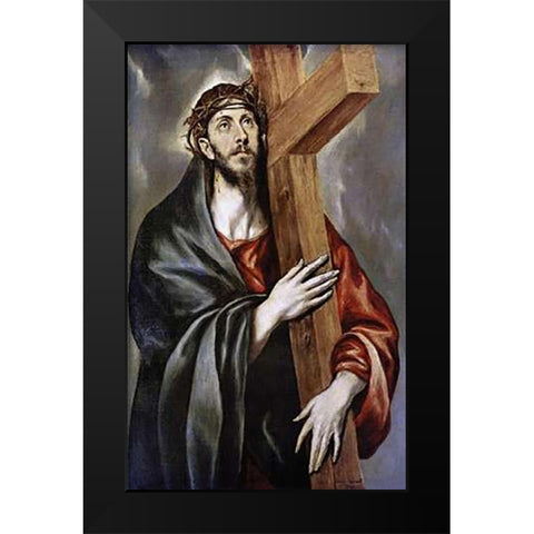 Museumist Carryingthe Cross Black Modern Wood Framed Art Print by Greco, El