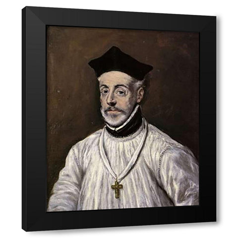 Diego De Covarrubias Black Modern Wood Framed Art Print with Double Matting by Greco, El