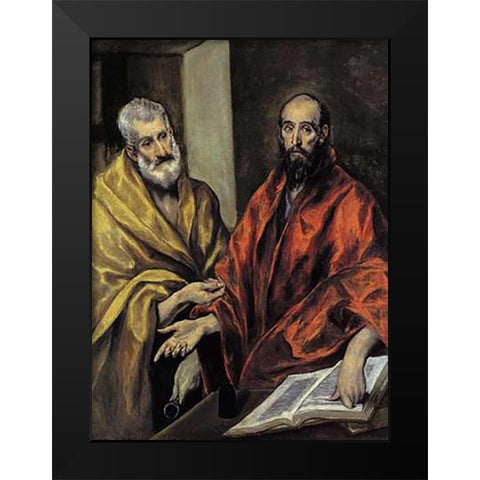 Saints Peter And Paul Black Modern Wood Framed Art Print by Greco, El