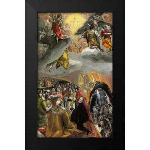 The Adoration Of The Name Of Jesus Black Modern Wood Framed Art Print by El Greco