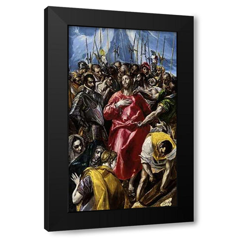 The Disrobing Of Museumist Black Modern Wood Framed Art Print by Greco, El
