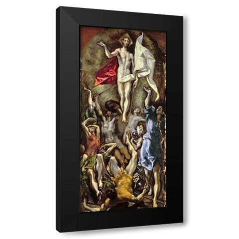 The Resurrection Black Modern Wood Framed Art Print with Double Matting by Greco, El