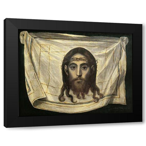 The Veil Of Saint Veronica Black Modern Wood Framed Art Print by Greco, El