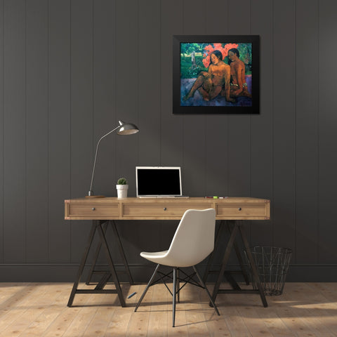 And The Gold Of Their Bodies Black Modern Wood Framed Art Print by Gauguin, Paul