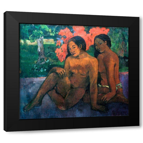And The Gold Of Their Bodies Black Modern Wood Framed Art Print by Gauguin, Paul