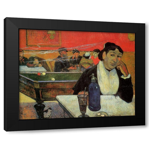 Cafe At Arles Black Modern Wood Framed Art Print with Double Matting by Gauguin, Paul