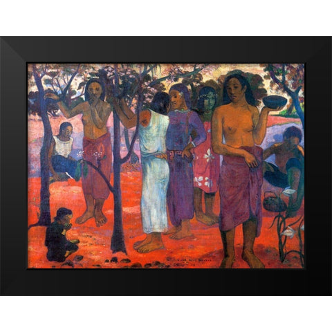 Delightful Day Black Modern Wood Framed Art Print by Gauguin, Paul