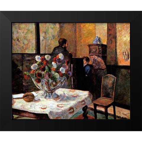 Interior Rue Carcel Black Modern Wood Framed Art Print by Gauguin, Paul