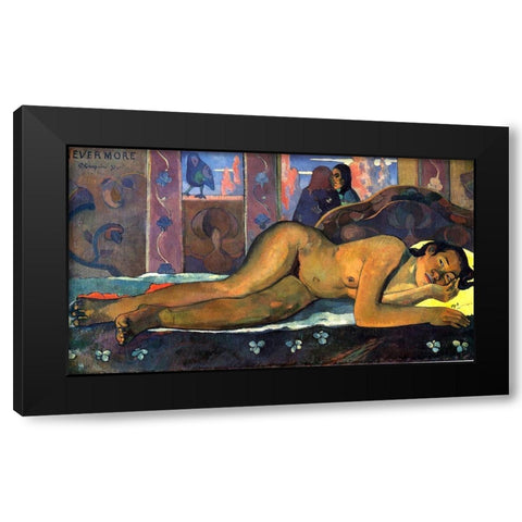 Nevermore Black Modern Wood Framed Art Print with Double Matting by Gauguin, Paul