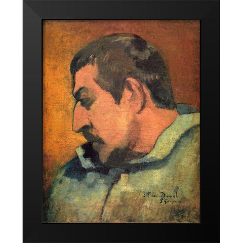 Portrait Of The Artist Black Modern Wood Framed Art Print by Gauguin, Paul