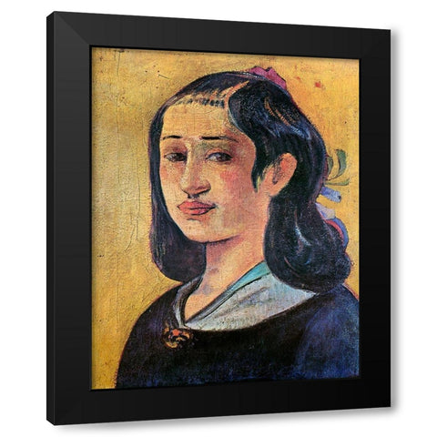 Portrait Of The Artists Mother Black Modern Wood Framed Art Print with Double Matting by Gauguin, Paul