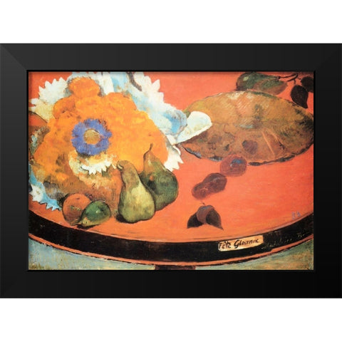 Still Life Fete Gloanec Black Modern Wood Framed Art Print by Gauguin, Paul