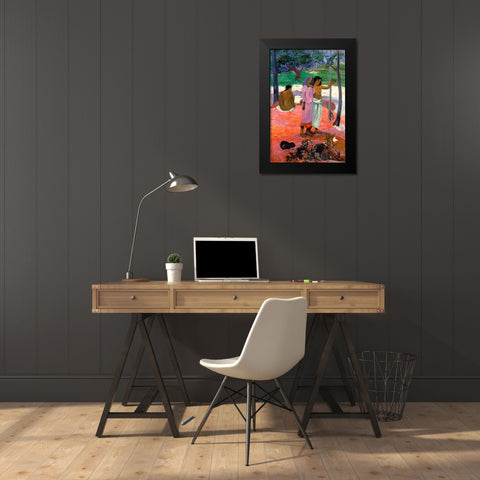 The Call Black Modern Wood Framed Art Print by Gauguin, Paul