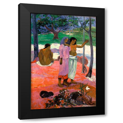 The Call Black Modern Wood Framed Art Print by Gauguin, Paul