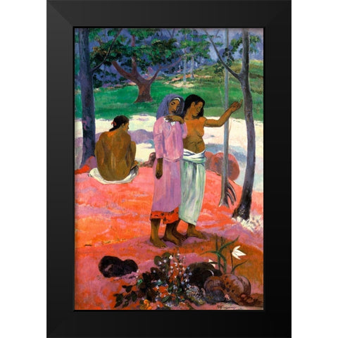 The Call Black Modern Wood Framed Art Print by Gauguin, Paul