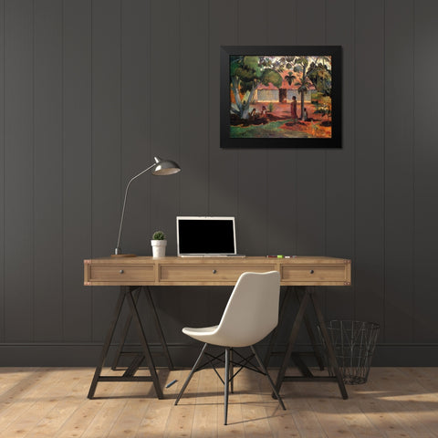 The Large Tree Black Modern Wood Framed Art Print by Gauguin, Paul