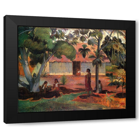 The Large Tree Black Modern Wood Framed Art Print by Gauguin, Paul
