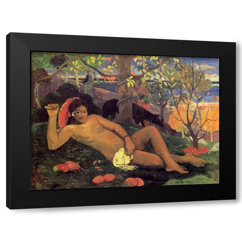 The Noble Woman Black Modern Wood Framed Art Print by Gauguin, Paul
