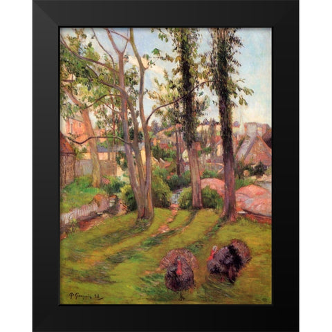 The Turkeys Black Modern Wood Framed Art Print by Gauguin, Paul