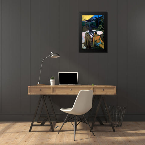 Where Do We Come From Detail 3 Black Modern Wood Framed Art Print by Gauguin, Paul