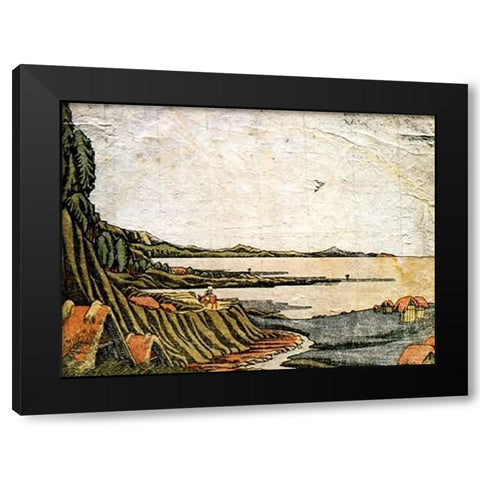 View At Gyotoku Black Modern Wood Framed Art Print by Hokusai