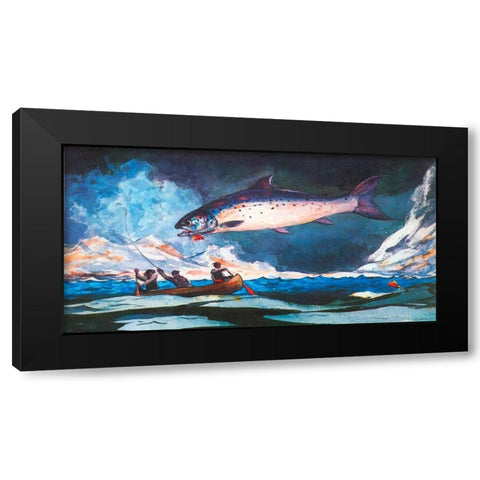A Good Pool Saugenay River Black Modern Wood Framed Art Print with Double Matting by Homer, Winslow