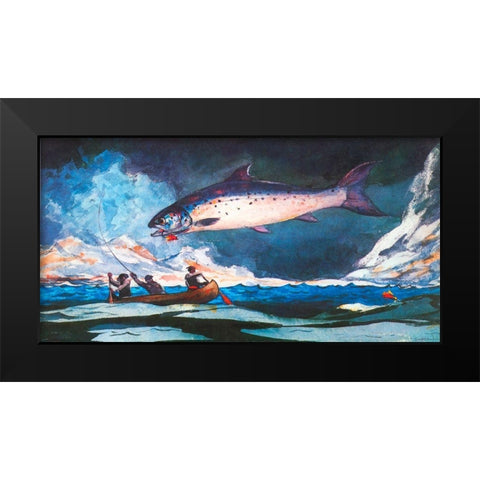 A Good Pool Saugenay River Black Modern Wood Framed Art Print by Homer, Winslow