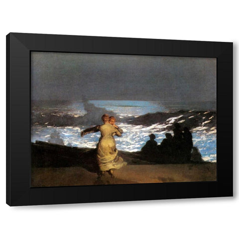 A Summer Night Black Modern Wood Framed Art Print with Double Matting by Homer, Winslow