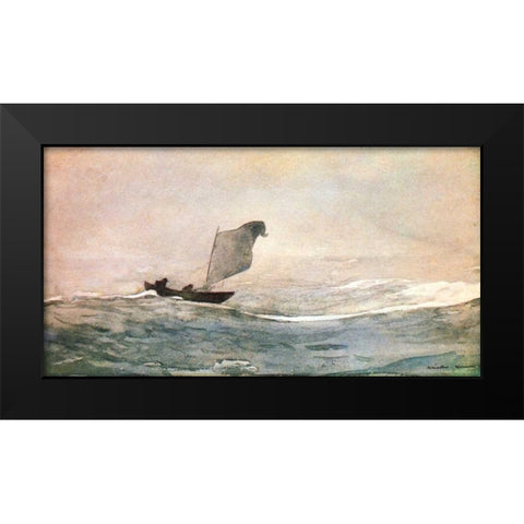 Blown Away Black Modern Wood Framed Art Print by Homer, Winslow