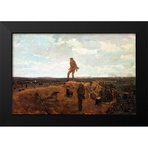 Defiance Black Modern Wood Framed Art Print by Homer, Winslow