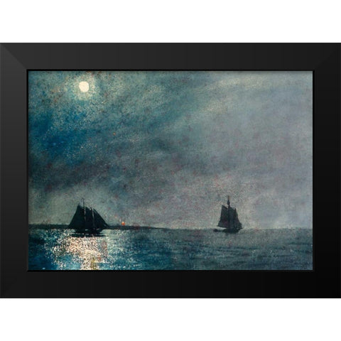 Eastern Point Light Black Modern Wood Framed Art Print by Homer, Winslow